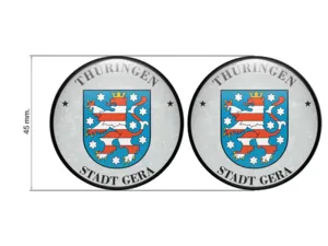 TÜV Kennzeichen-Sticker Stadt Gera Nummernschild plakette